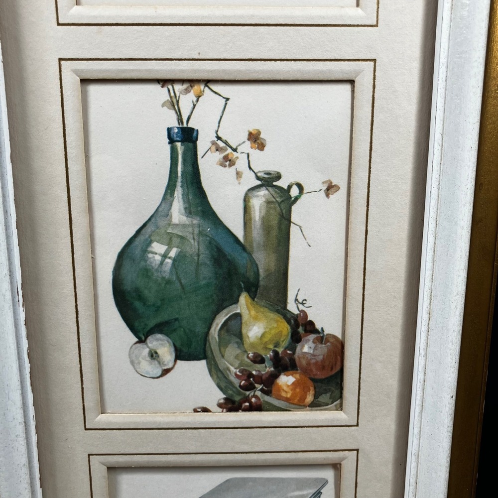 Vintage Cape Shore Framed Note Cards Triptych - Henk Bos & Don Ensor Still Life - Picture 6 of 16